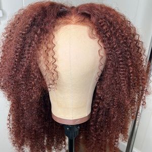 Auburn Jerry wear & go curly wig